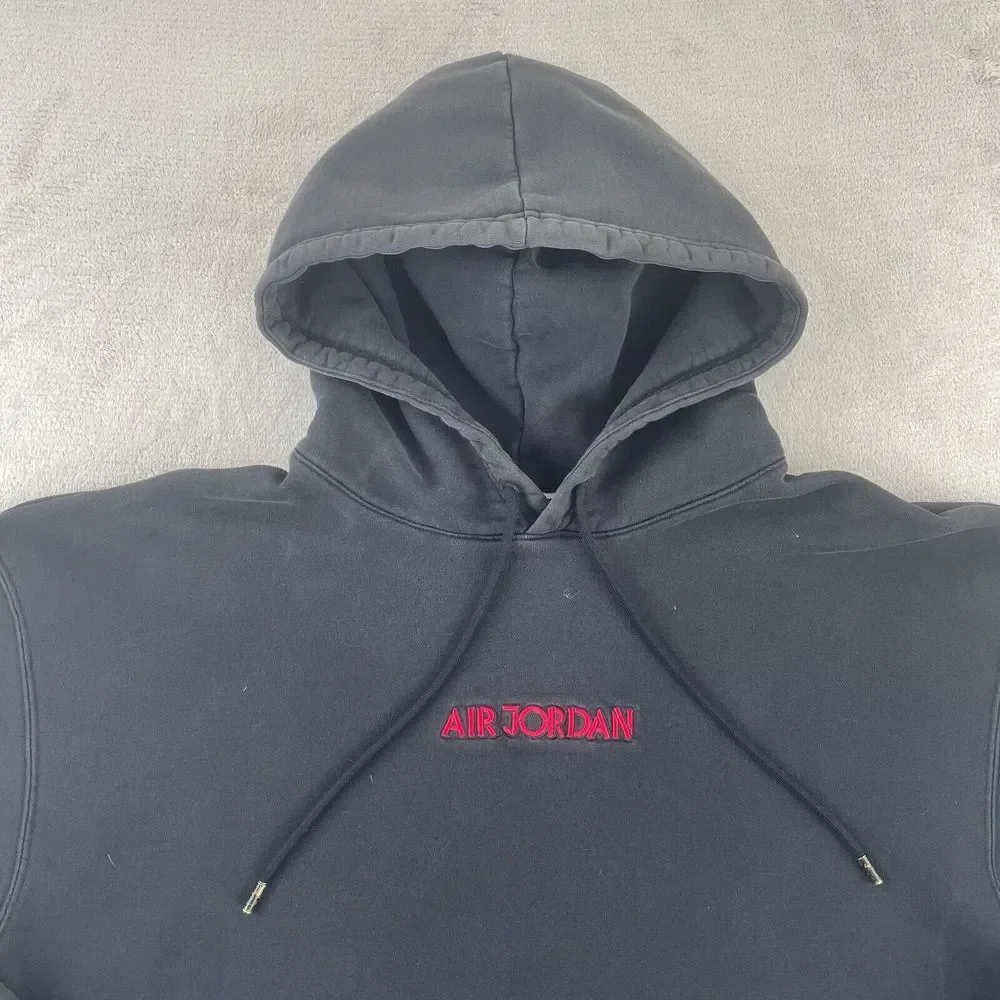 Air Jordan Hoodie Men XL Black Pullover AJ5 Retro 5 Big Graphic‎ Sweatshirt Nike
